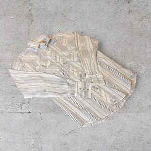Mens vintage Wrangler 90s white striped pearled button up Longsleeve shirt
